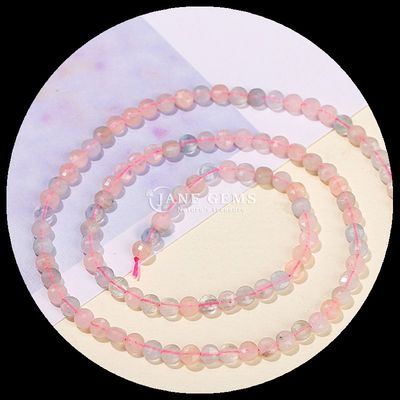Bentuk datar manik-manik berfacet Kristal Batu permata Bentuk bulat Fluorit Prehnite Untaian manik longgar untuk pembuatan perhiasan DIY