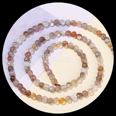 Bentuk datar manik-manik berfacet Kristal Batu permata Bentuk bulat Tourmaline Peridot Untaian manik longgar untuk pembuatan perhiasan DIY