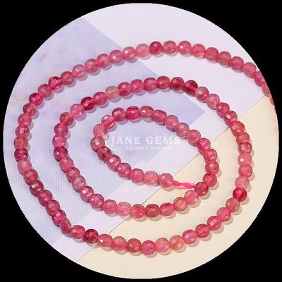 Bentuk datar manik-manik berfacet Kristal Batu permata Bentuk bulat Tourmaline Peridot Untaian manik longgar untuk pembuatan perhiasan DIY