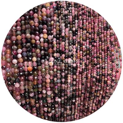 Manik-manik Kecil Segi Batu Permata Kristal Alami Berbagai jenis batu Untaian Manik Longgar untuk Pembuatan Perhiasan DIY
