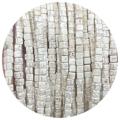Grosir batu permata kristal alami persegi manik-manik batu akik kubus longgar manik-manik pirus aksesoris spacers untuk pembuatan perhiasan