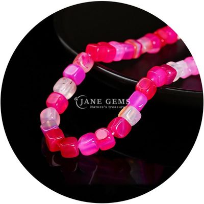 Grosir batu permata kristal alami persegi manik-manik batu akik kubus longgar manik-manik pirus aksesoris spacers untuk pembuatan perhiasan