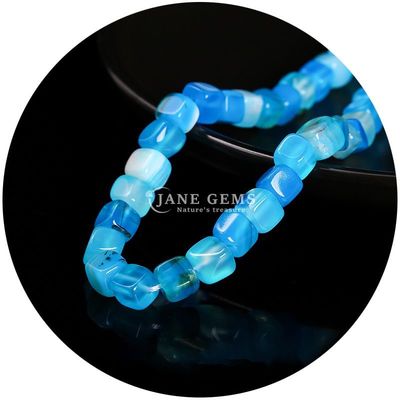 Grosir batu permata kristal alami persegi manik-manik batu akik kubus longgar manik-manik pirus aksesoris spacers untuk pembuatan perhiasan