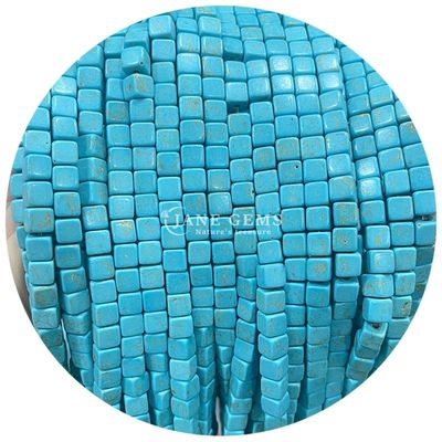 Grosir batu permata kristal alami persegi manik-manik batu akik kubus longgar manik-manik pirus aksesoris spacers untuk pembuatan perhiasan