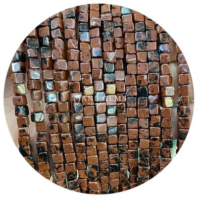 Grosir batu permata kristal alami persegi manik-manik batu akik kubus longgar manik-manik pirus aksesoris spacers untuk pembuatan perhiasan