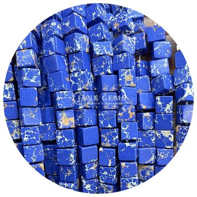 Grosir batu permata kristal alami persegi manik-manik batu akik kubus longgar manik-manik pirus aksesoris spacers untuk pembuatan perhiasan
