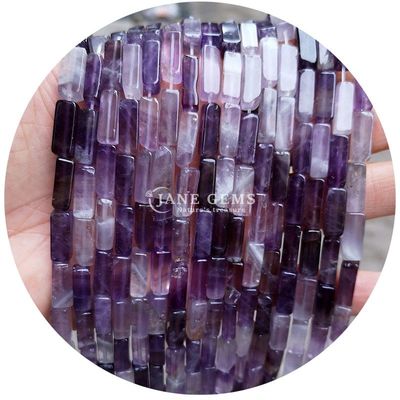 Grosir Asli Perhiasan Permata Lolos Bentuk persegi panjang Kuboid Perhiasan Permata Lolos Spacer Aksesoris Perhiasan Diy