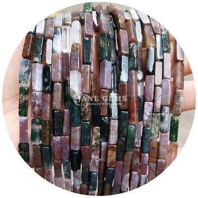 Grosir Asli Perhiasan Permata Lolos Bentuk persegi panjang Kuboid Perhiasan Permata Lolos Spacer Aksesoris Perhiasan Diy