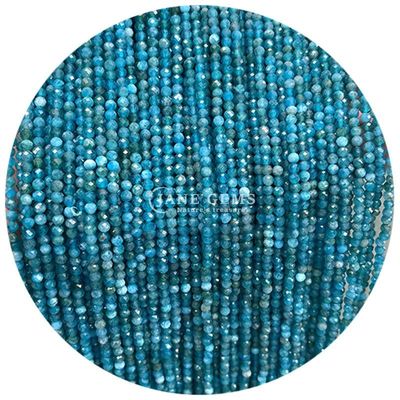 Batu permata manik-manik kristal alami berbentuk bulat berfacet kecil amazonit apatit benang manik longgar untuk gelang