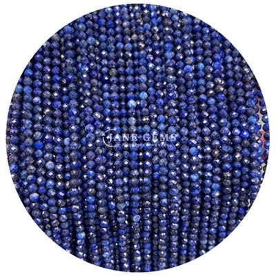 Perhiasan Manik-manik Kristal Alam Berfacet Bentuk Bulat Kecil Lapis Lazuli Amethyst Untaian Manik-manik Lolos untuk Gelang