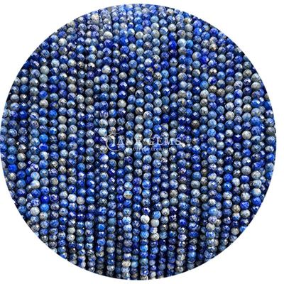 Perhiasan Manik-manik Kristal Alam Berfacet Bentuk Bulat Kecil Lapis Lazuli Amethyst Untaian Manik-manik Lolos untuk Gelang