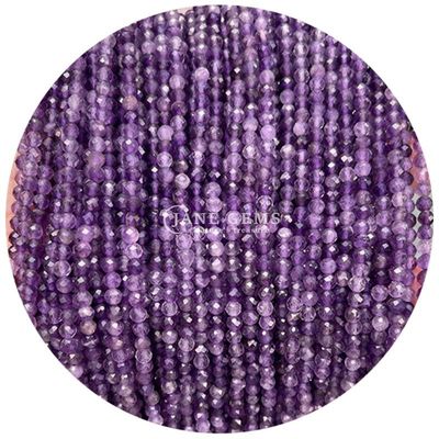 Perhiasan Manik-manik Kristal Alam Berfacet Bentuk Bulat Kecil Lapis Lazuli Amethyst Untaian Manik-manik Lolos untuk Gelang