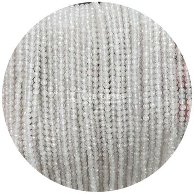 Batu permata manik-manik kristal alami berfacet bulat bentuk kecil putih batu giok howlite bebas manik-manik benang untuk gelang