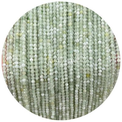 Batu permata manik-manik kristal alami berfacet bulat bentuk kecil putih batu giok howlite bebas manik-manik benang untuk gelang