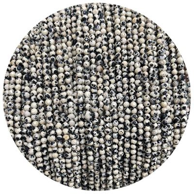 Batu permata manik-manik kristal alami berfacet bulat bentuk kecil dalmatian jasper rubi zoisite