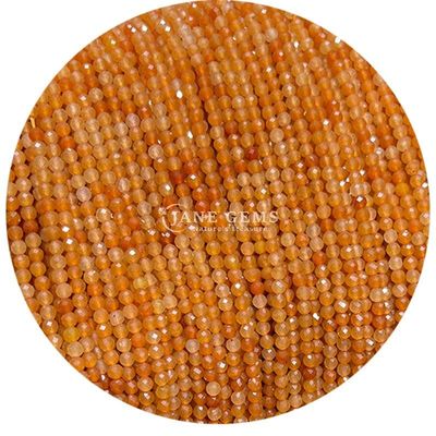 Batu permata manik kristal alami berfacet bulat bentuk kecil topaz merah aventurine