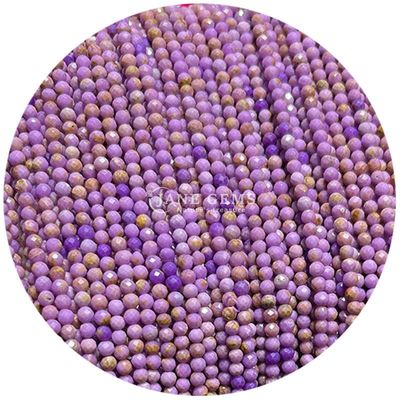 Batu permata manik-manik kristal alami berfacet bulat bentuk kecil sitrin sunstone bebas manik untaian untuk gelang