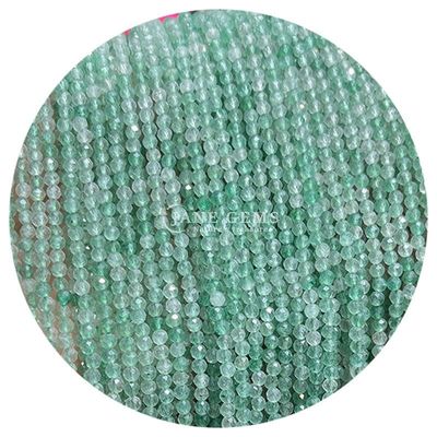 Batu permata manik-manik kristal alami berfacet bulat bentuk kecil Morganite Hitam Rutilated Kuarsa