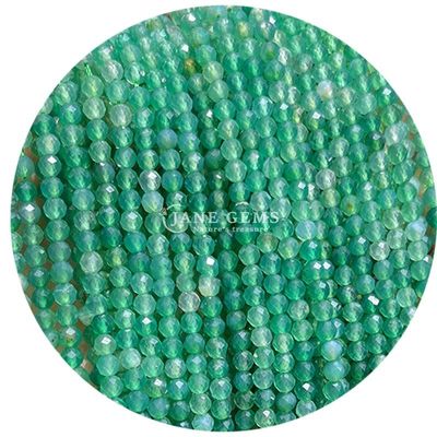 Batu permata manik-manik kristal alami berfacet bulat bentuk kecil Morganite Hitam Rutilated Kuarsa