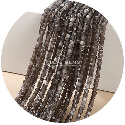 Grosir Batu permata kristal alami manik-manik longgar persegi kubus manik longgar Amethyst tourmaline manik mata harimau untuk perhiasan