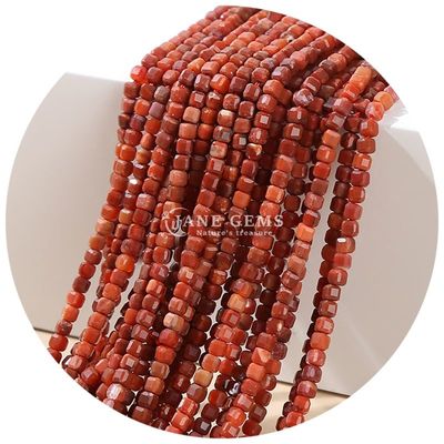 Grosir Batu permata kristal alami manik-manik longgar persegi kubus manik longgar Amethyst tourmaline manik mata harimau untuk perhiasan