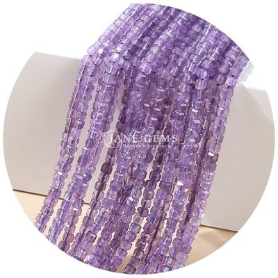 Grosir Batu permata kristal alami manik-manik longgar persegi kubus manik longgar Amethyst tourmaline manik mata harimau untuk perhiasan