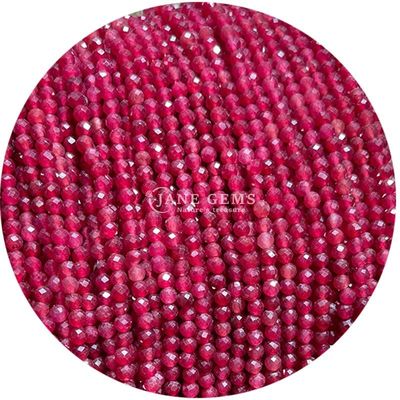 Strawberry Quartz Pink Opal Gems Bead Natural Crystal Faceted Round Shape Small Loose Bead Strands untuk Gelang