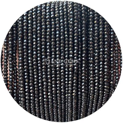 Putih Hitam Kalsedoni Permata Manik-manik Kristal Alam Berfacet Abacus Bentuk Rantai Manik-manik Ringan Untuk Gelang