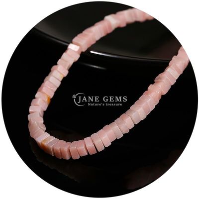 Grosir Natural Jade Loose Beads Real White Opal Loose Beads Square Slice Shape Loose Beads Spacers Untuk Perhiasan DIY