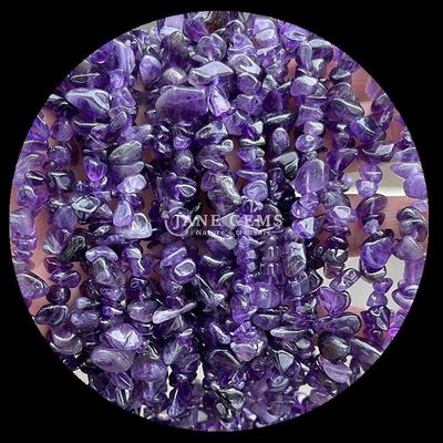 Kuarsa bening Amethyst Permata manik-manik kristal alami Bentuk tidak teratur Chip kerikil Batu longgar manik-manik untaian Untuk gelang