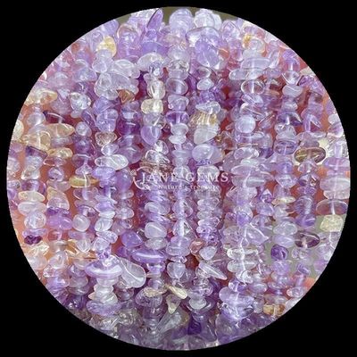 Citrine Hitam Batu permata Rutilated Manik kristal alami Bentuk tidak teratur Chip kerikil Batu longgar manik untaian Untuk gelang