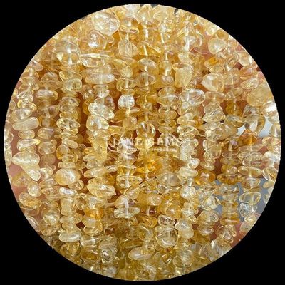 Citrine Hitam Batu permata Rutilated Manik kristal alami Bentuk tidak teratur Chip kerikil Batu longgar manik untaian Untuk gelang