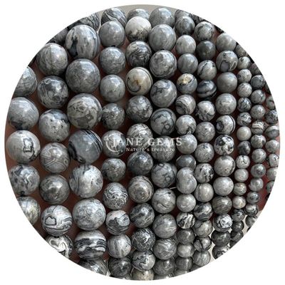 Grosir Batu Alam Jasper Bulat Permata Lolos 8mm Labradorite Lolos Permata Mawar Kuarsa Bulat Permata Spacer Untuk Perhiasan
