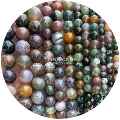 Grosir Batu Alam Jasper Bulat Permata Lolos 8mm Labradorite Lolos Permata Mawar Kuarsa Bulat Permata Spacer Untuk Perhiasan