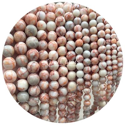 Grosir Batu Alam Jasper Bulat Permata Lolos 8mm Labradorite Lolos Permata Mawar Kuarsa Bulat Permata Spacer Untuk Perhiasan
