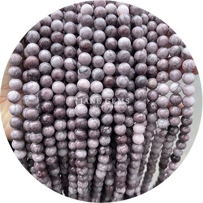 Grosir Batu Alam Bulat Permata Lolos 8mm Pink Zebra Jasper Permata Lolos Tourmaline Bulat Permata Spacer Untuk Perhiasan