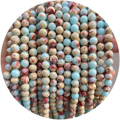 Grosir Batu Alam Bulat Permata Lolos 8mm Pink Zebra Jasper Permata Lolos Tourmaline Bulat Permata Spacer Untuk Perhiasan