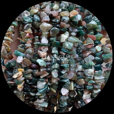 Tourmaline Garnet Permata Manik-manik Kristal Alam Bentuk Irregular Chip Kerikil Batu Lolos Untaian Manik-manik Untuk Gelang