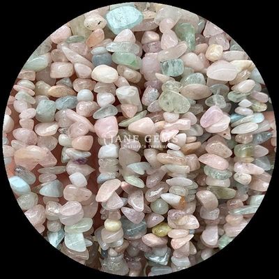 Moganite Amazonite Apatite Permata Manik-manik Kristal Alam Bentuk Irregular Chip Kerikil Batu Lolos Untaian Manik-manik Untuk Gelang