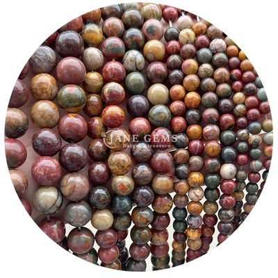 Grosir batu permata alami bulat bebas manik-manik 8mm Hematite bebas manik-manik Lava Batu bulat Agate manik-manik spacers untuk Perhiasan M