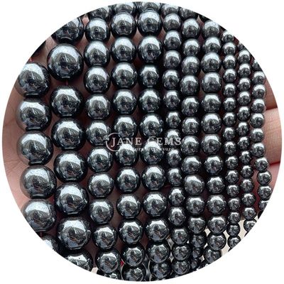 Grosir batu permata alami bulat bebas manik-manik 8mm Hematite bebas manik-manik Lava Batu bulat Agate manik-manik spacers untuk Perhiasan M
