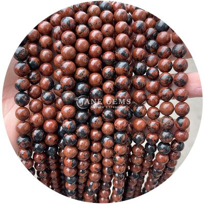 Grosir batu permata alami bulat bebas manik-manik 8mm Hematite bebas manik-manik Lava Batu bulat Agate manik-manik spacers untuk Perhiasan M