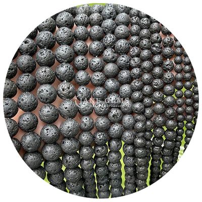Grosir batu permata alami bulat bebas manik-manik 8mm Hematite bebas manik-manik Lava Batu bulat Agate manik-manik spacers untuk Perhiasan M