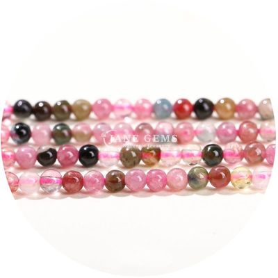 Grosir batu permata alami manik-manik bulat 8mm MULTICOLOR TOURMALINE manik-manik bulat manik-manik batu akik SPACERS FOR JEWELRY