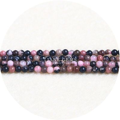 Grosir Batu permata alami manik-manik longgar 8mm Rhodolite manik-manik longgar bulat Multicolor tourmaline manik-manik spacer untuk perhiasan