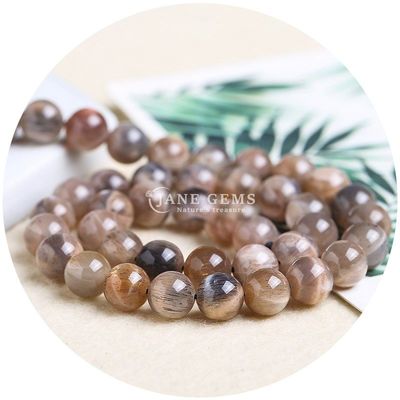 Grosir Natural 2A Plum Blossom Tourmaline Round Loose Beads Moonstone Flourite Sunstone Beads Spacers untuk Perhiasan