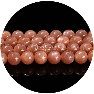 Grosir Natural 2A Plum Blossom Tourmaline Round Loose Beads Moonstone Flourite Sunstone Beads Spacers untuk Perhiasan