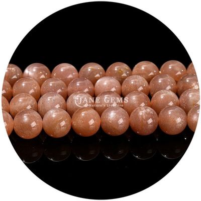 Grosir Natural 2A Plum Blossom Tourmaline Round Loose Beads Moonstone Flourite Sunstone Beads Spacers untuk Perhiasan