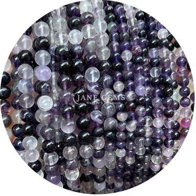 Grosir Natural 2A Plum Blossom Tourmaline Round Loose Beads Moonstone Flourite Sunstone Beads Spacers untuk Perhiasan