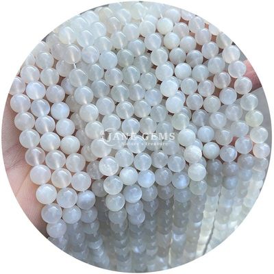 Grosir Natural 2A Tourmaline Bulat Lolos Manik Moonstone Lolos Batu Manik Pelangi Fluorit Manik Spacer untuk Perhiasan